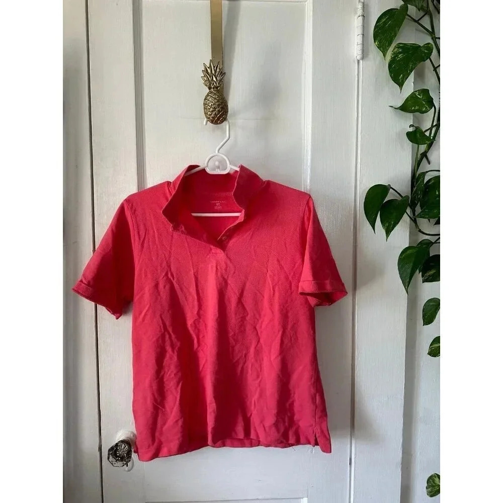Lands’ End Men’s size Medium red polo shirt